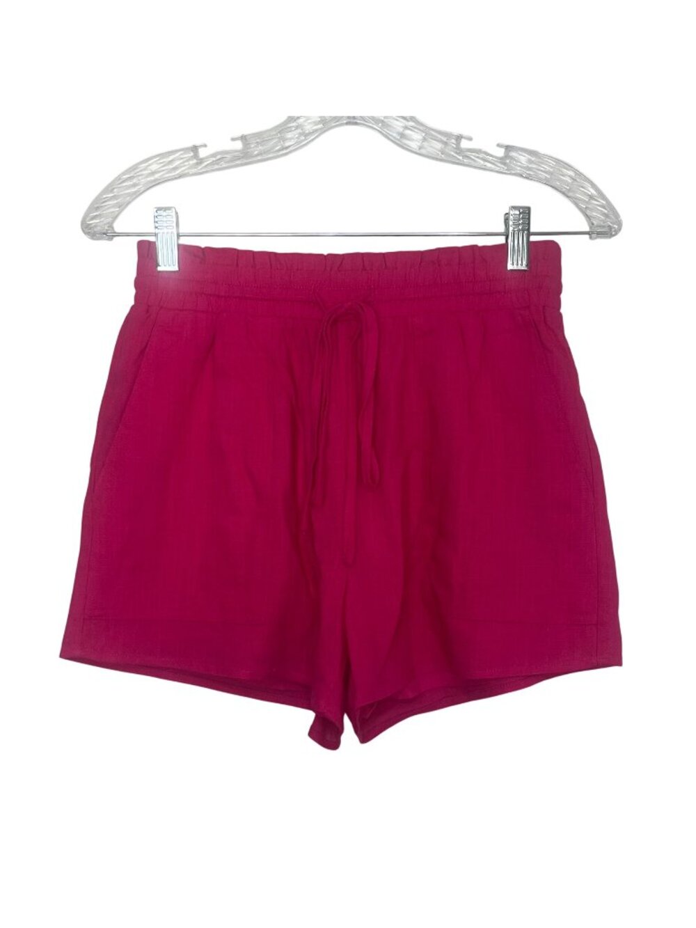 Skylar Rose Shorts Linen Blend Small Pink New Elastic Waist Summer Casual